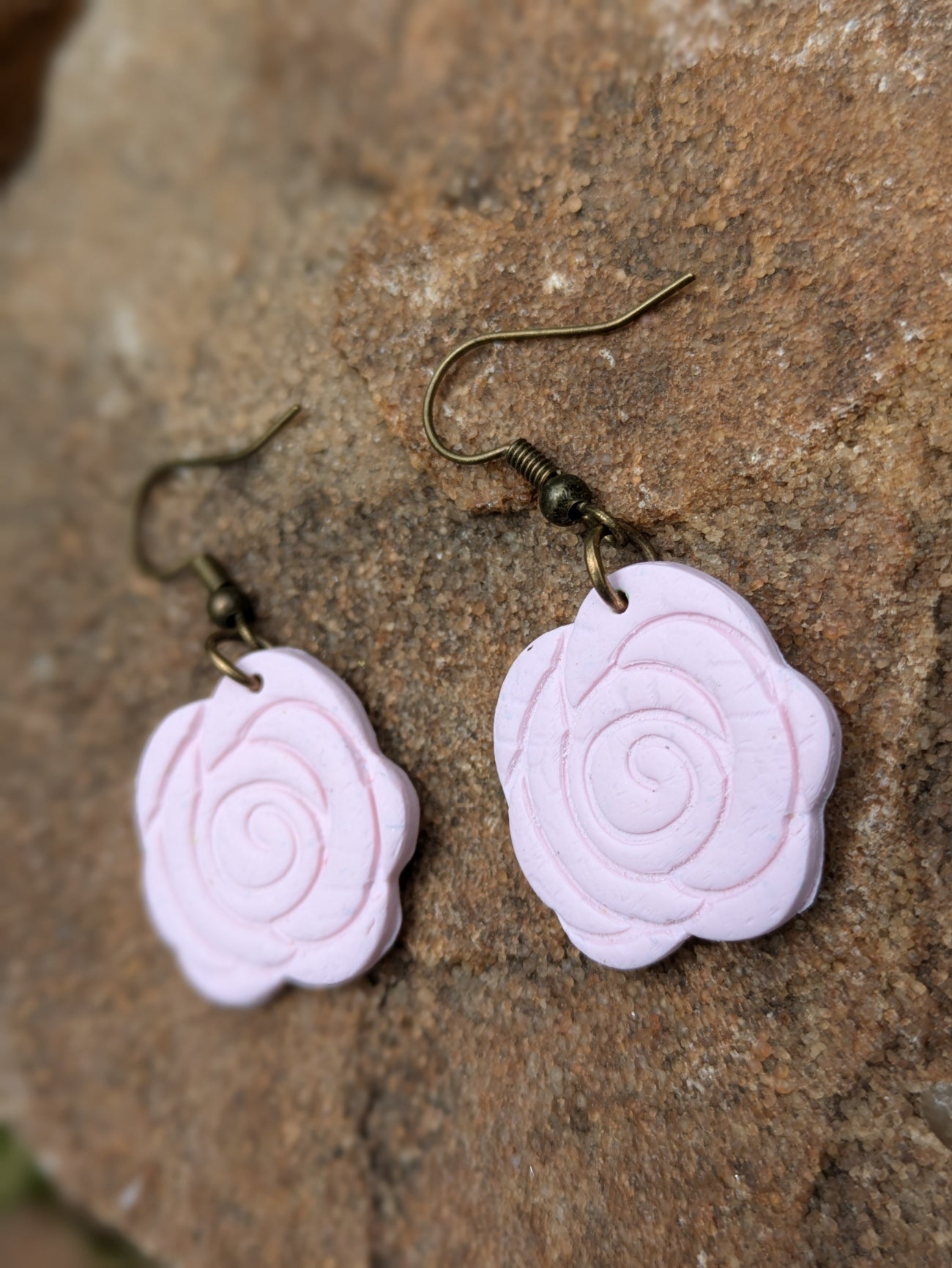 Pale Pink Rose Dangles