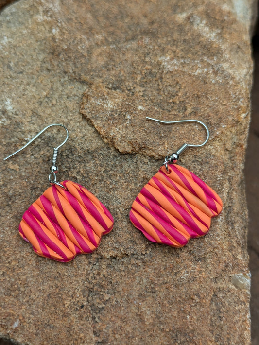 Pink and Orange Twist Dangles