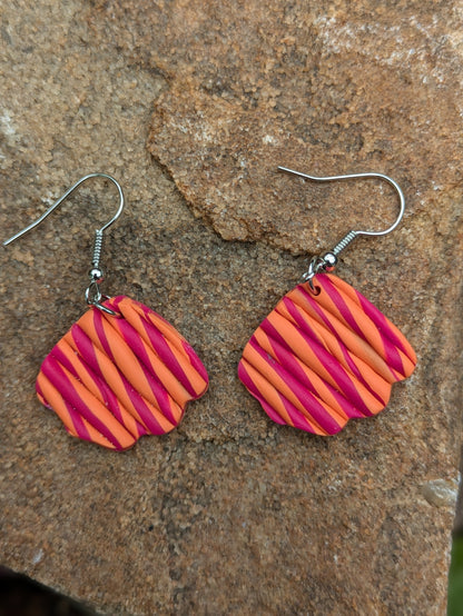 Pink and Orange Twist Dangles