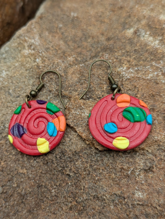 Polka Dot Circle Dangles