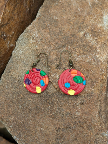 Polka Dot Circle Dangles