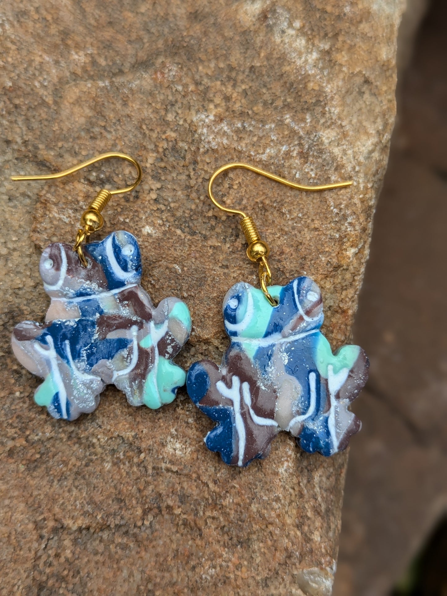 Mosaic Frog Dangles