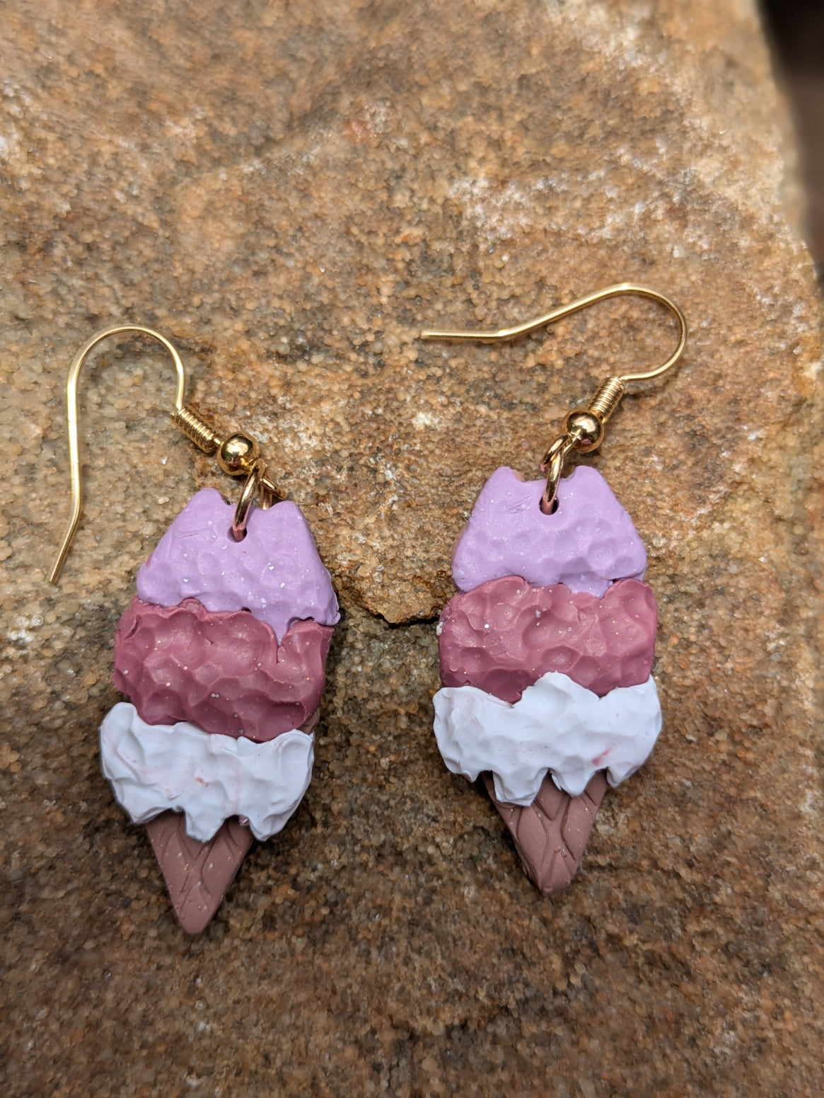Triple Scoop Ice Cream Cone Dangles