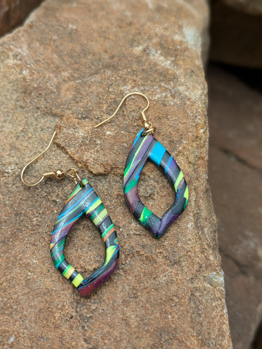 Pop of Color Stripe Dangles