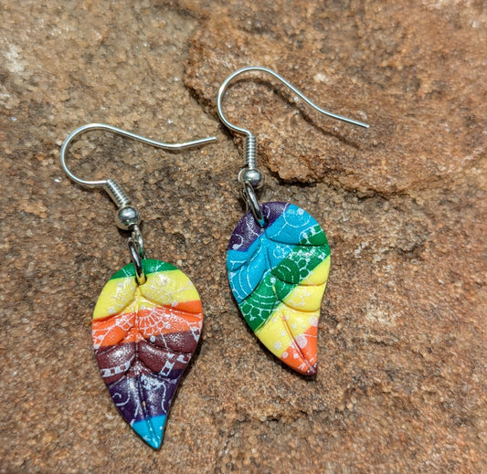 Single Floral Leaf Dangles