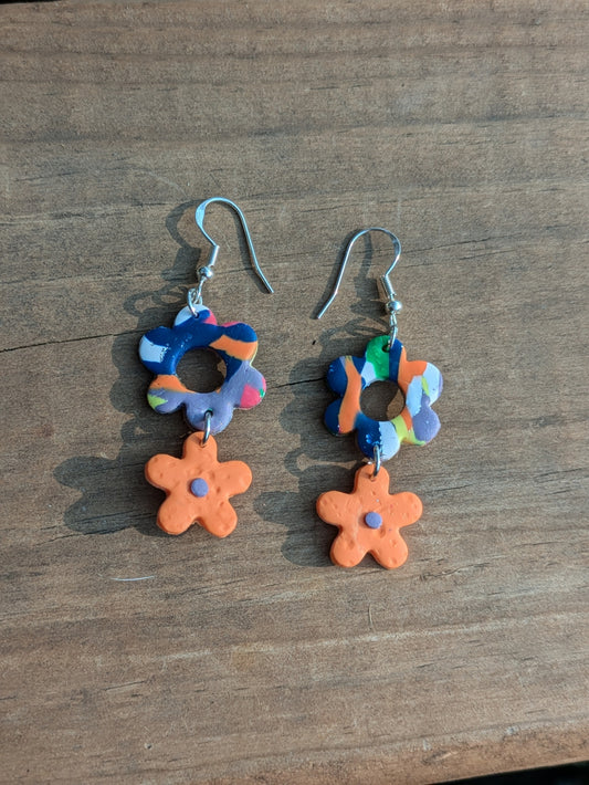 Multicolored Flower Dangles