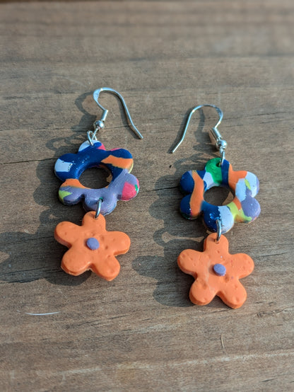 Multicolored Flower Dangles