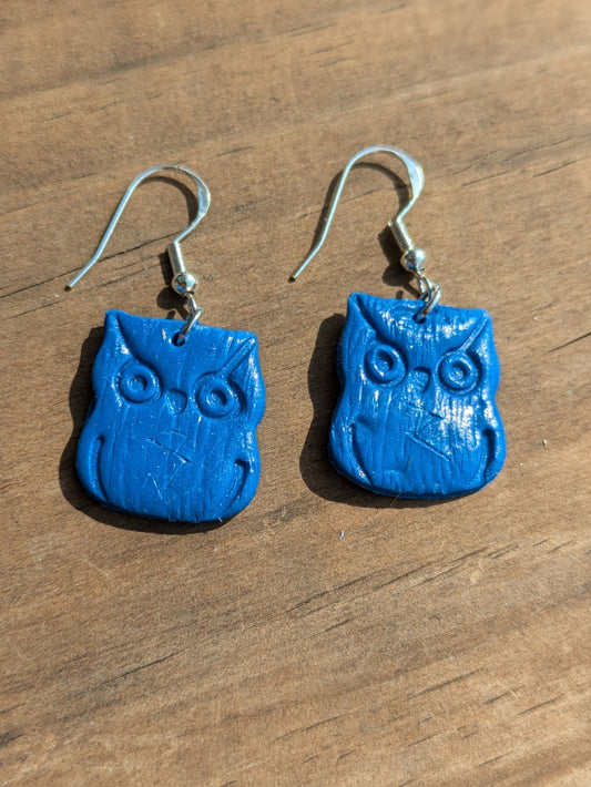 Navy Owl Dangles