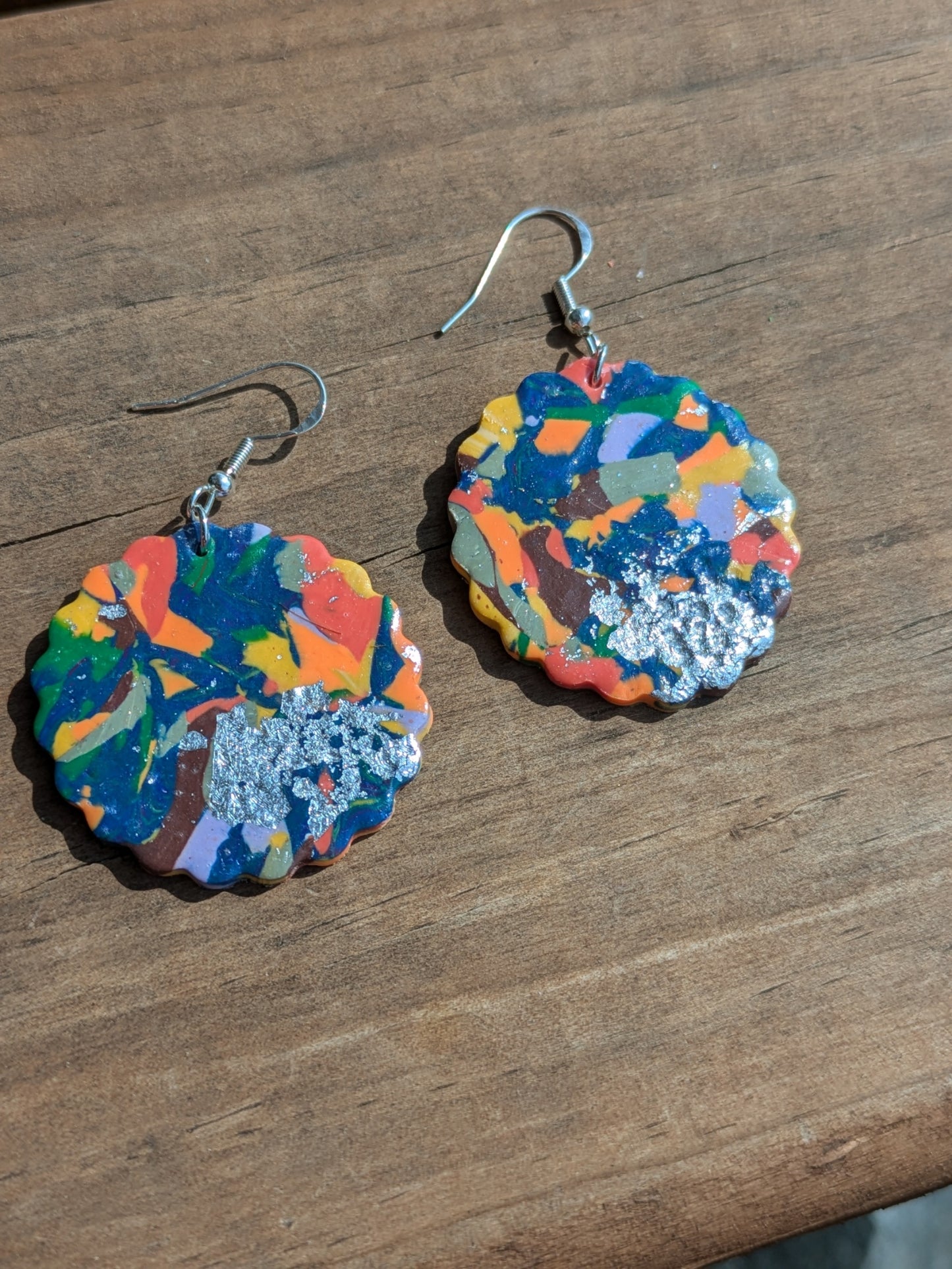 Scalloped Edge Circle Dangles