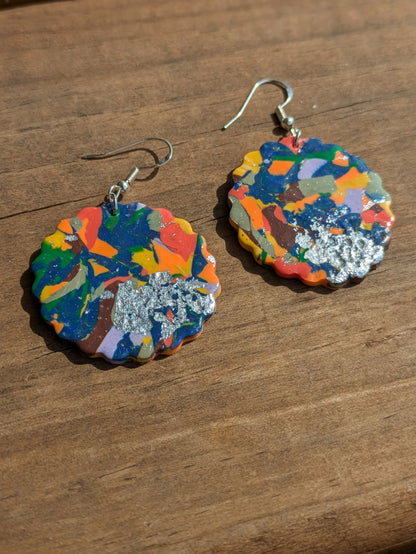 Scalloped Edge Circle Dangles