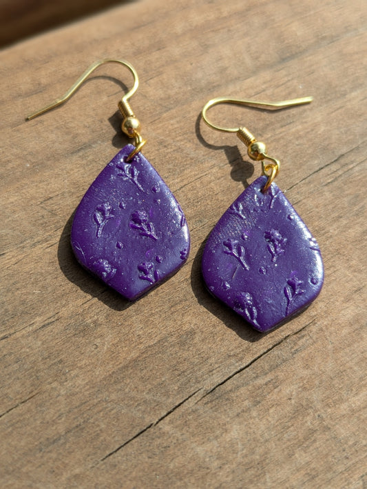 Purple Floral Dangles