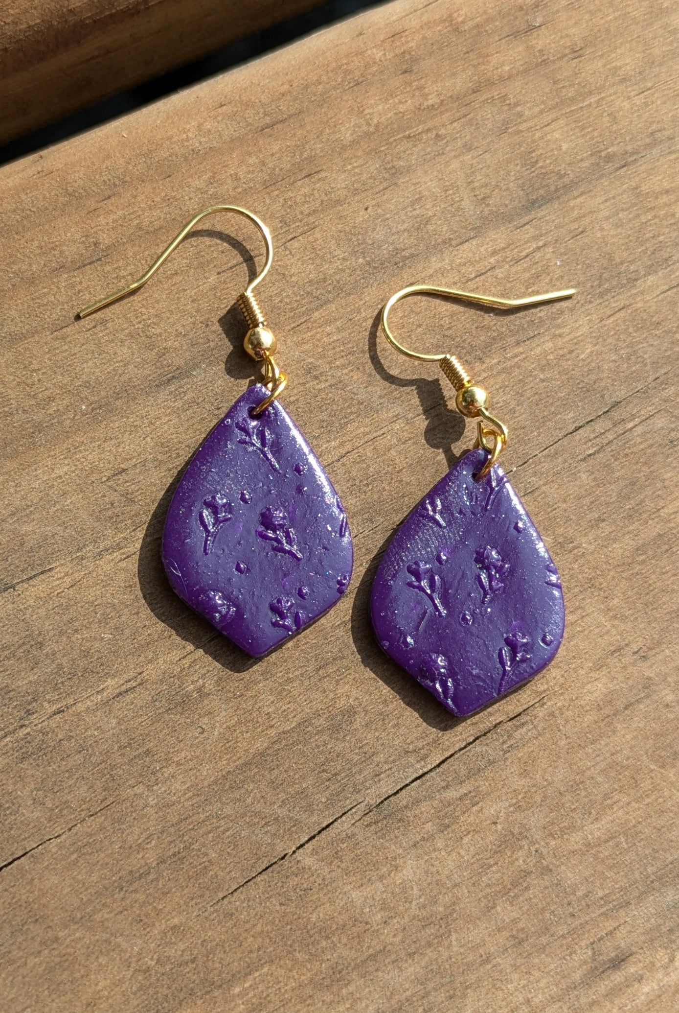 Purple Floral Dangles