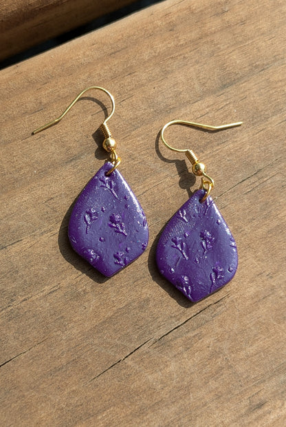 Purple Floral Dangles