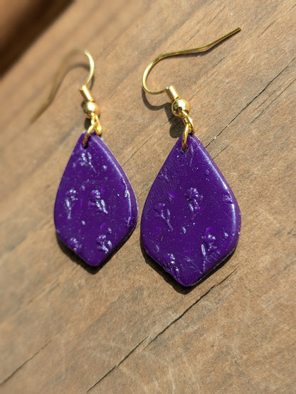 Purple Floral Dangles