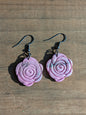 Pink and Gray Rose Dangles