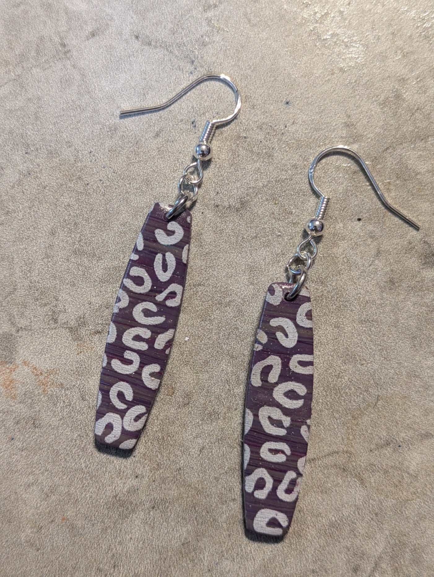 Purple Leopard Print Dangles