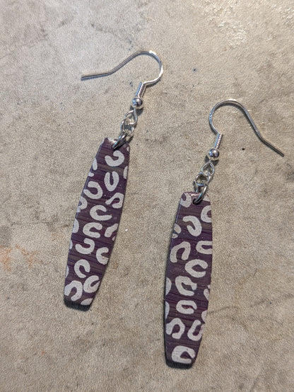 Purple Leopard Print Dangles