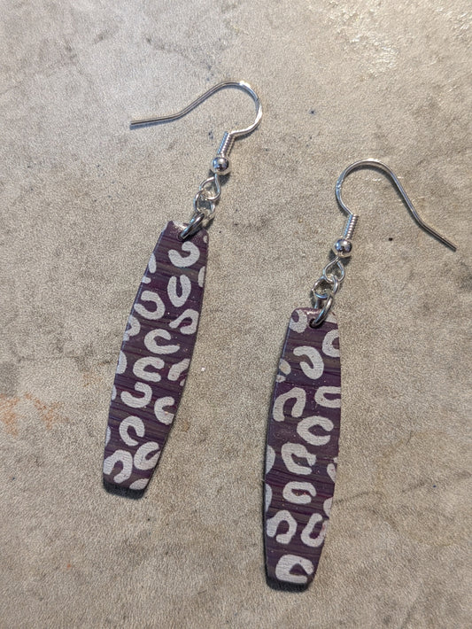 Purple Leopard Print Dangles
