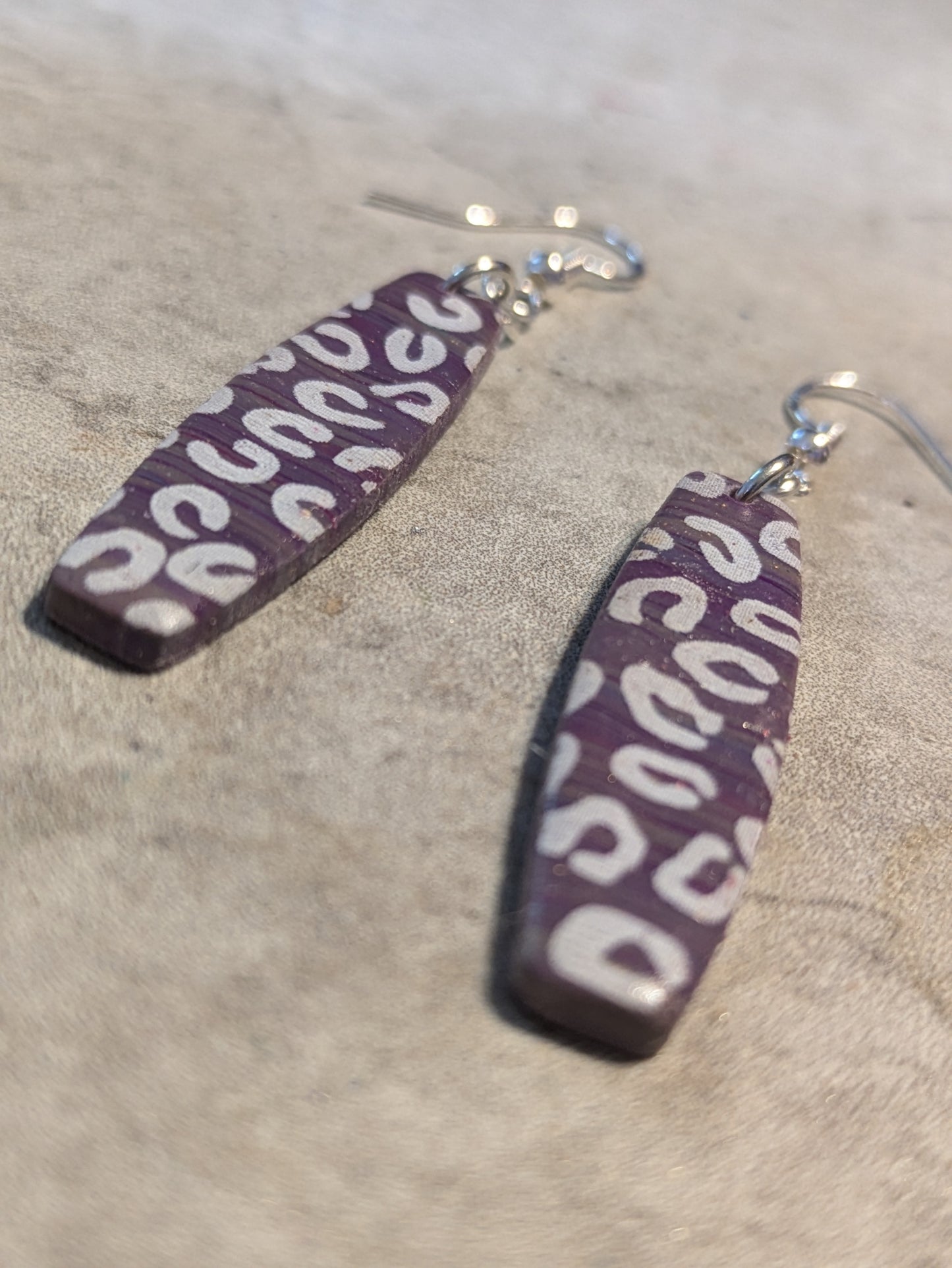 Purple Leopard Print Dangles