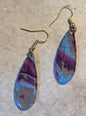 Purple Tie-Dye Teardrop Dangles