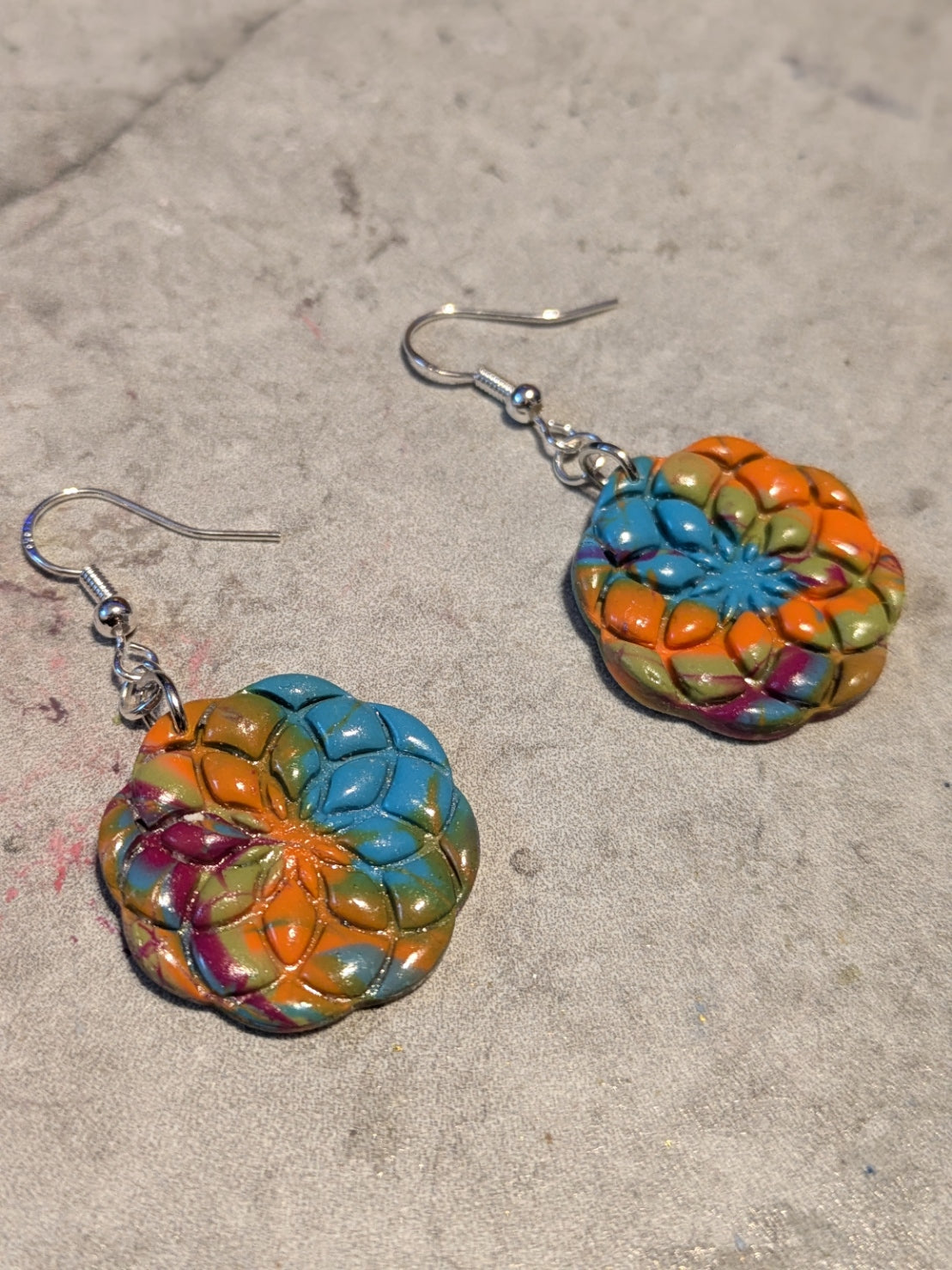Multicolor Mandala Dangles