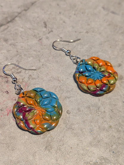 Multicolor Mandala Dangles