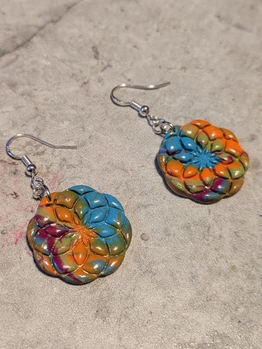 Multicolor Mandala Dangles