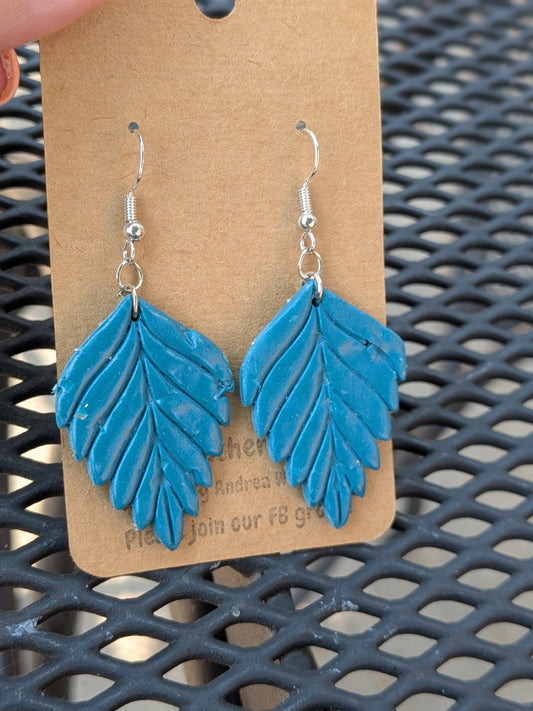 Teal Leaf Dangles