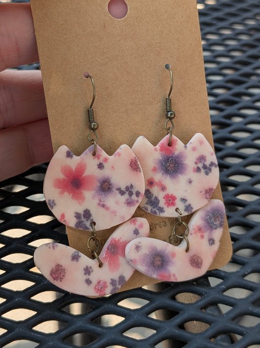 Floral Pattern Tulip Dangles