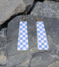 Blue and White Checkered Dangles