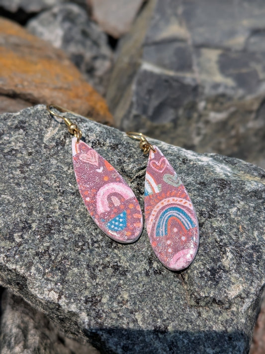 Rainbow Teardrop Dangles