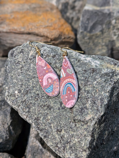 Rainbow Teardrop Dangles