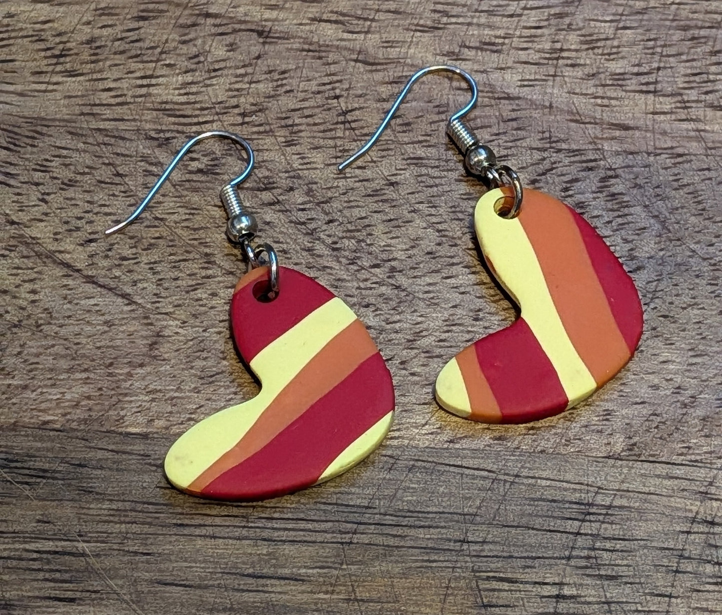 Striped Heart Dangles