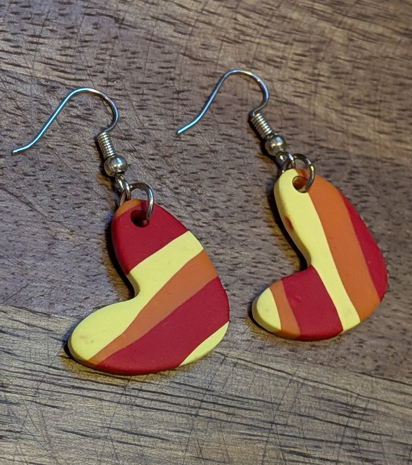 Striped Heart Dangles