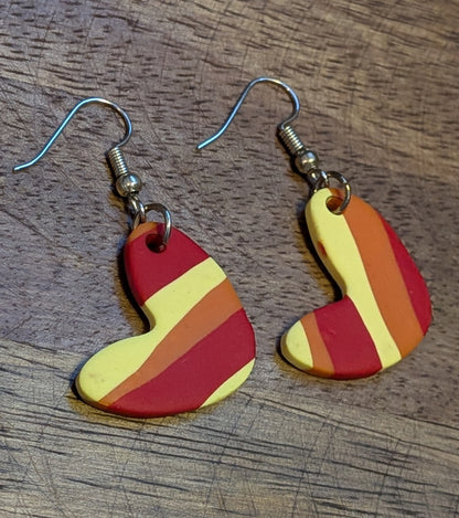 Striped Heart Dangles