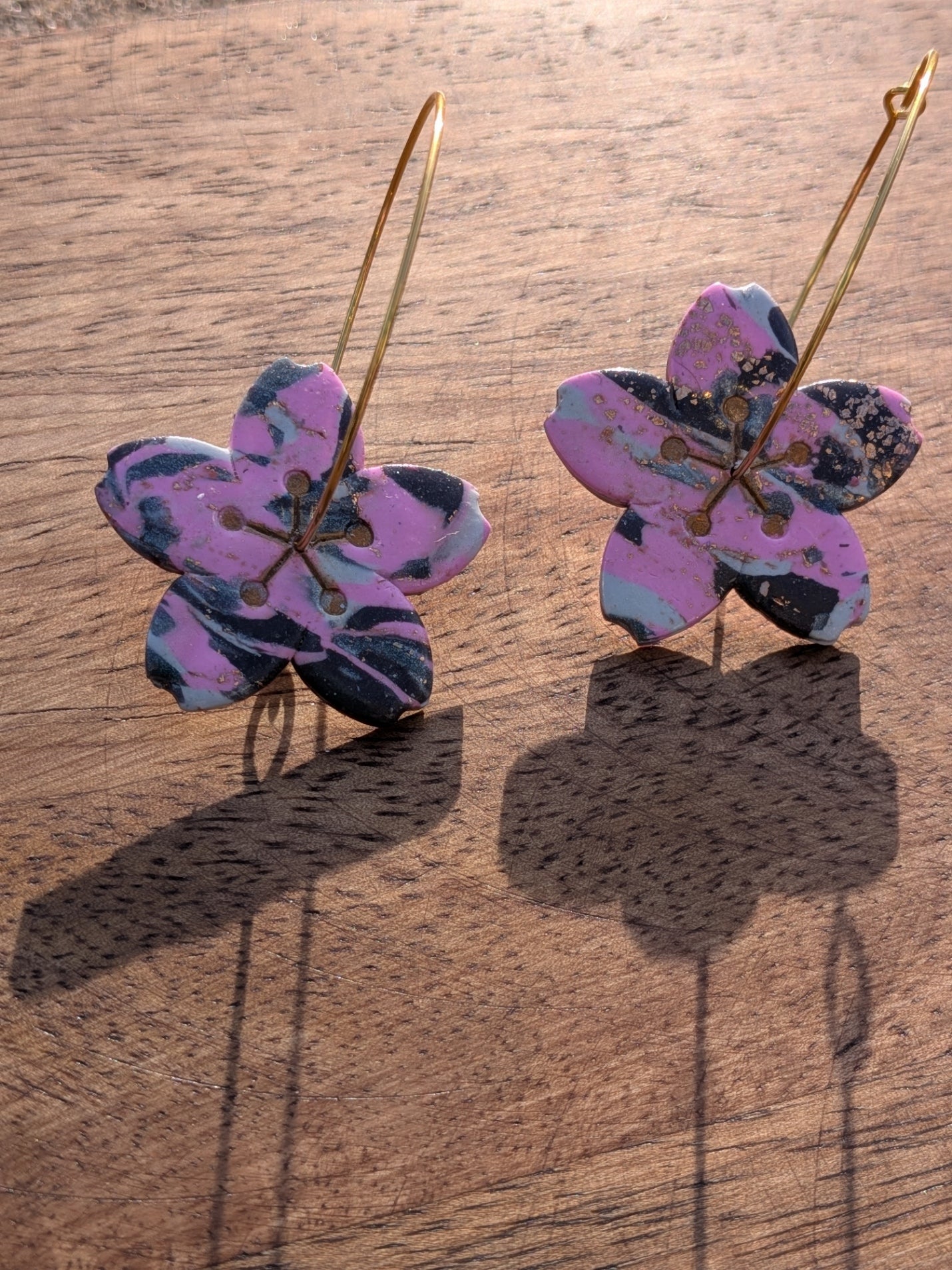Flower Hoop Dangles