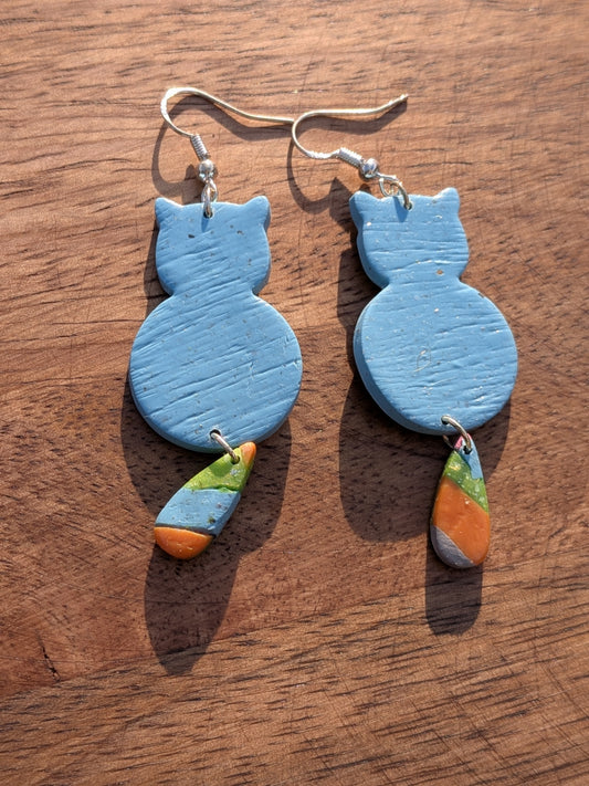 Swinging Tail Cat Dangles