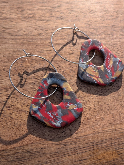 Multicolor Hoop Dangles