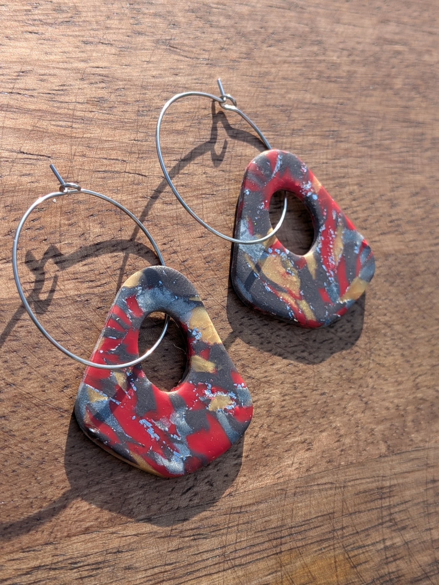 Multicolor Hoop Dangles