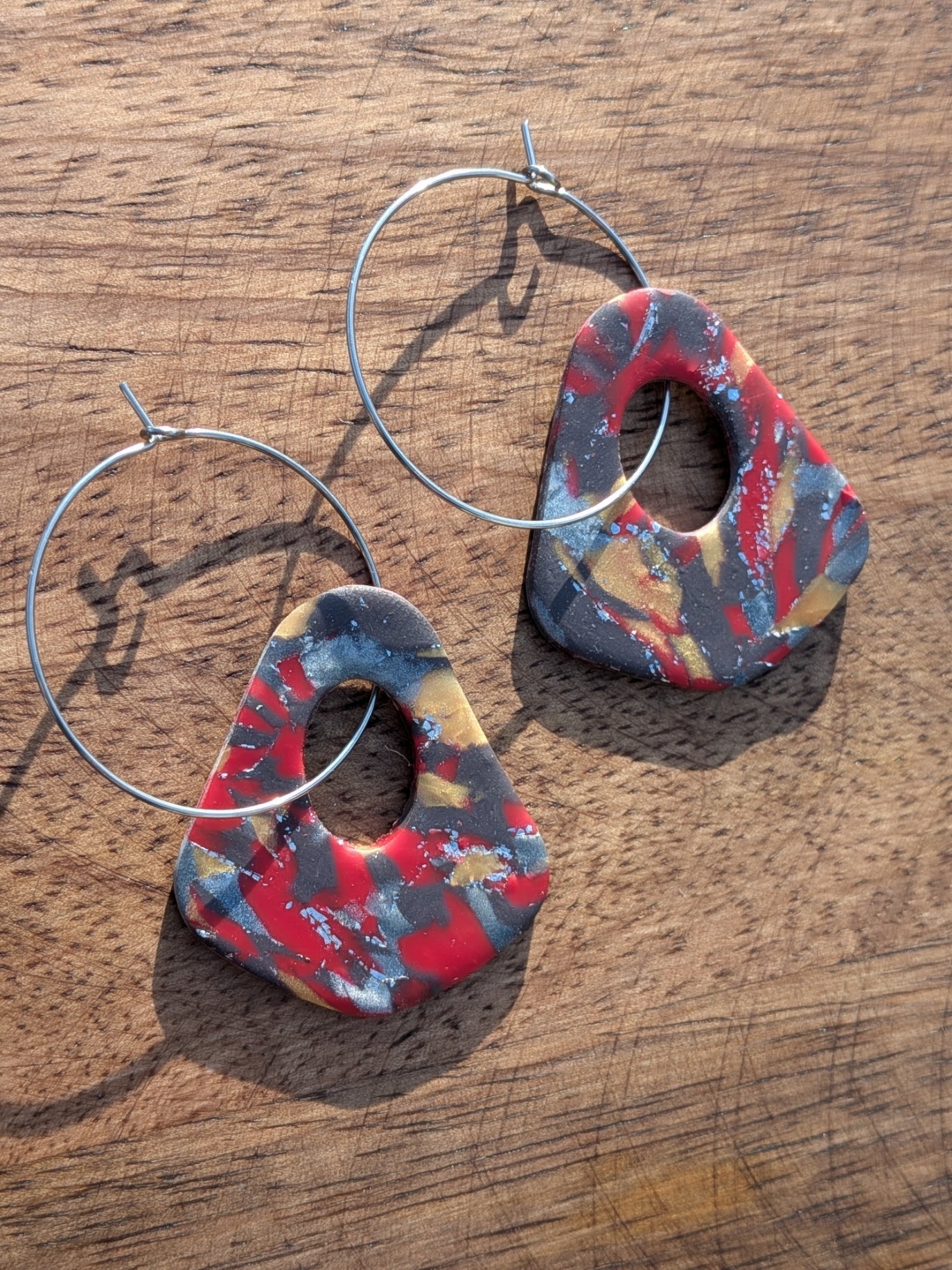 Multicolor Hoop Dangles