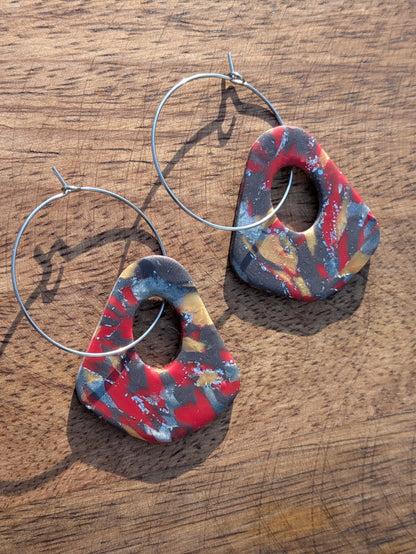 Multicolor Hoop Dangles