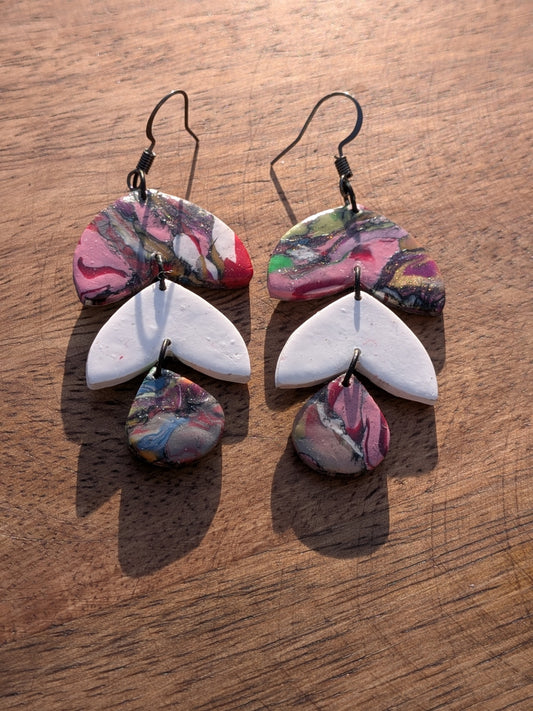 Multicolored Marbled Triple Dangles
