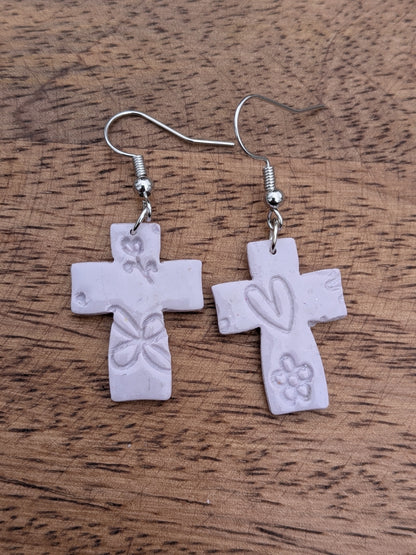 Floral Cross Dangles