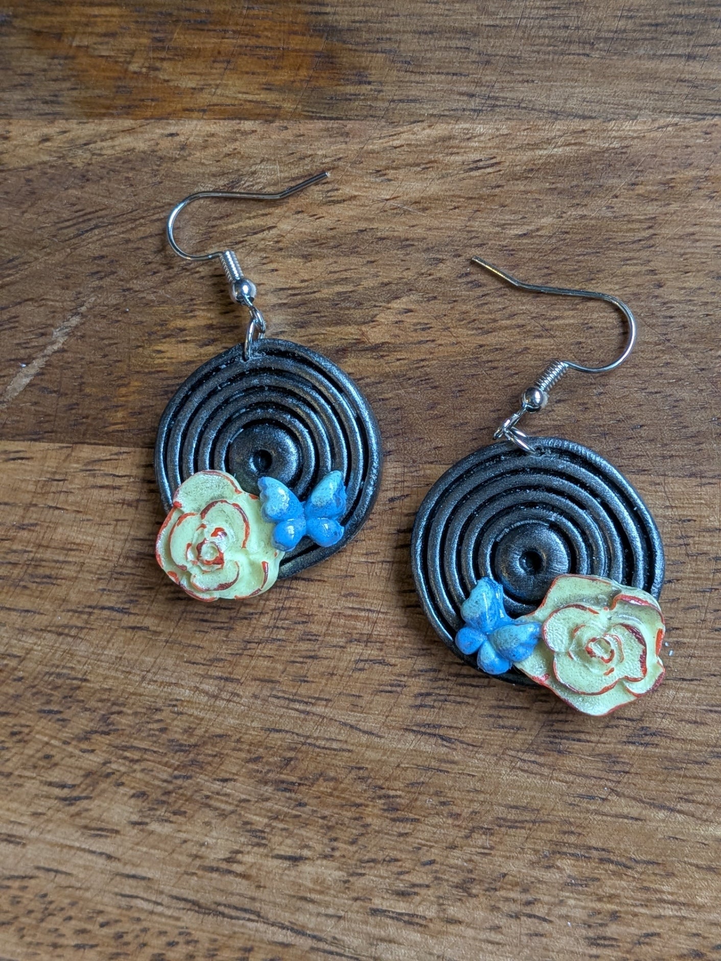 Floral Record Dangles