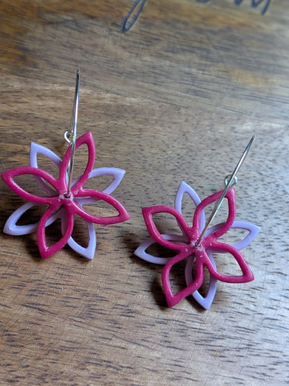 Flower Outline Hoop Dangles