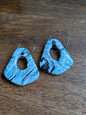 Blue and Black Marbled Hoop Dangles