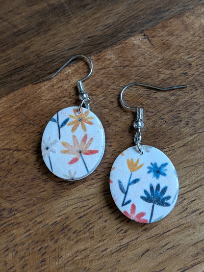 Floral Print Dangles